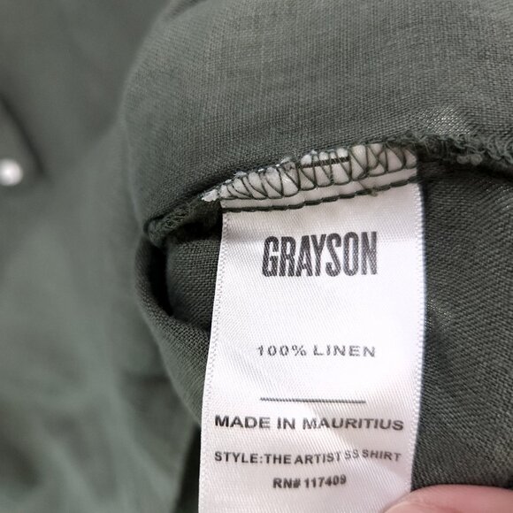 Grayson by Frank & Eileen Linen Shirt Womens Size 03 Half Button Front Top - Picture 8 of 13